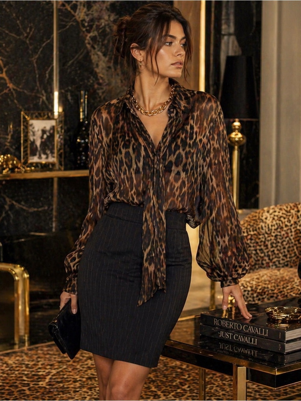 ROBERTO CAVALLI New SPA ITALY MADE CONTRASTS LINING 100% SILK Skirt Size 42 US 6